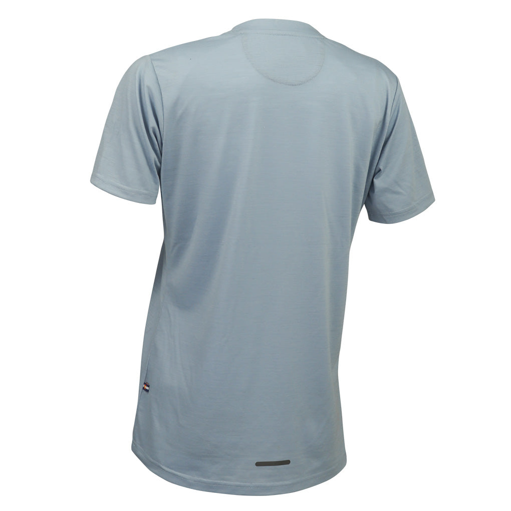 Women's Light Blue Merino Wool MTB Jersey - Back View