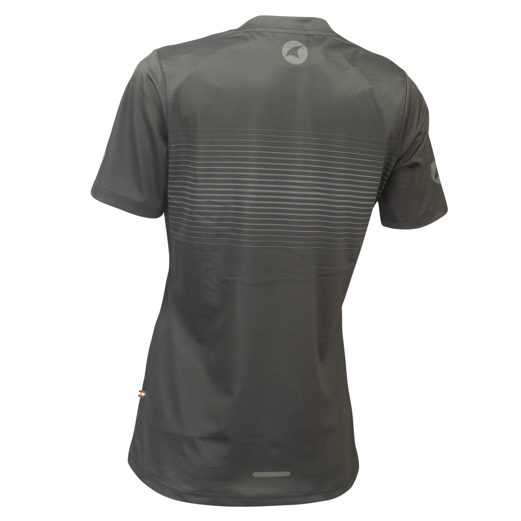 Women's Black Running Shirt - Back View 