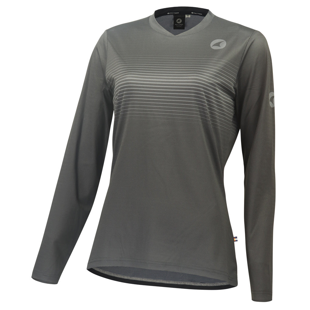 Women's Black Long Sleeve Running Shirt - Front View