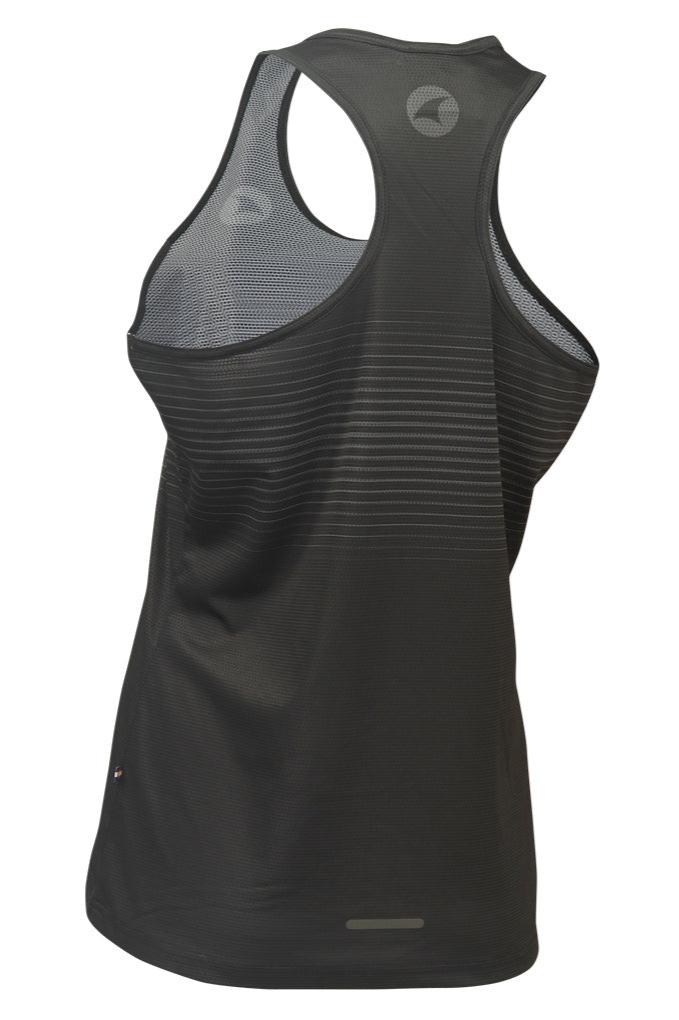 Women's Black Running Singlet - Back View