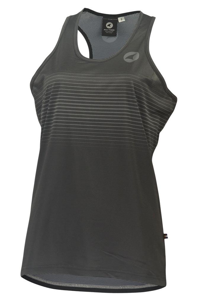 Women's Black Running Singlet - Front View 