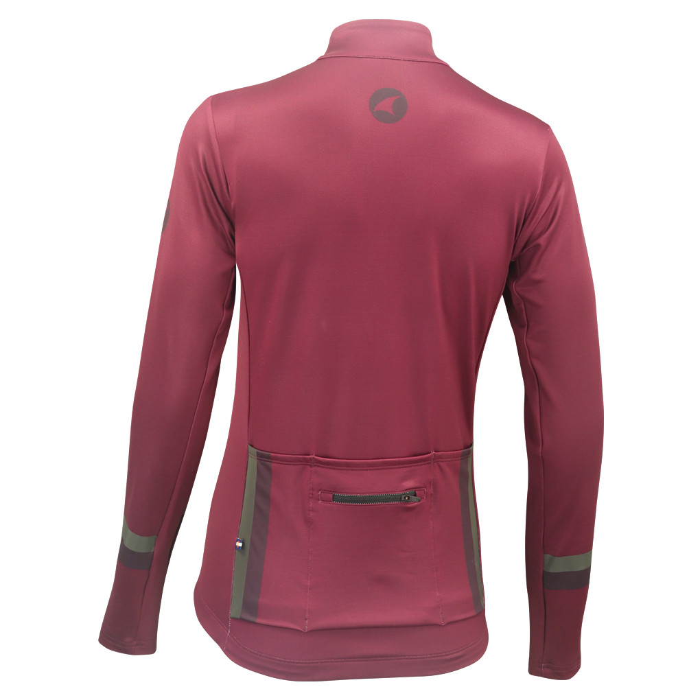 Women's Burgundy Thermal Cycling Jersey - Back View