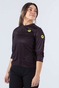 Women's Black Mountain Bike Jersey - Terrain Front View