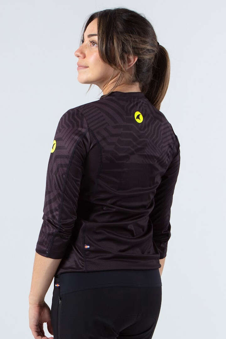 Women's Black Mountain Bike Jersey - Terrain Back View