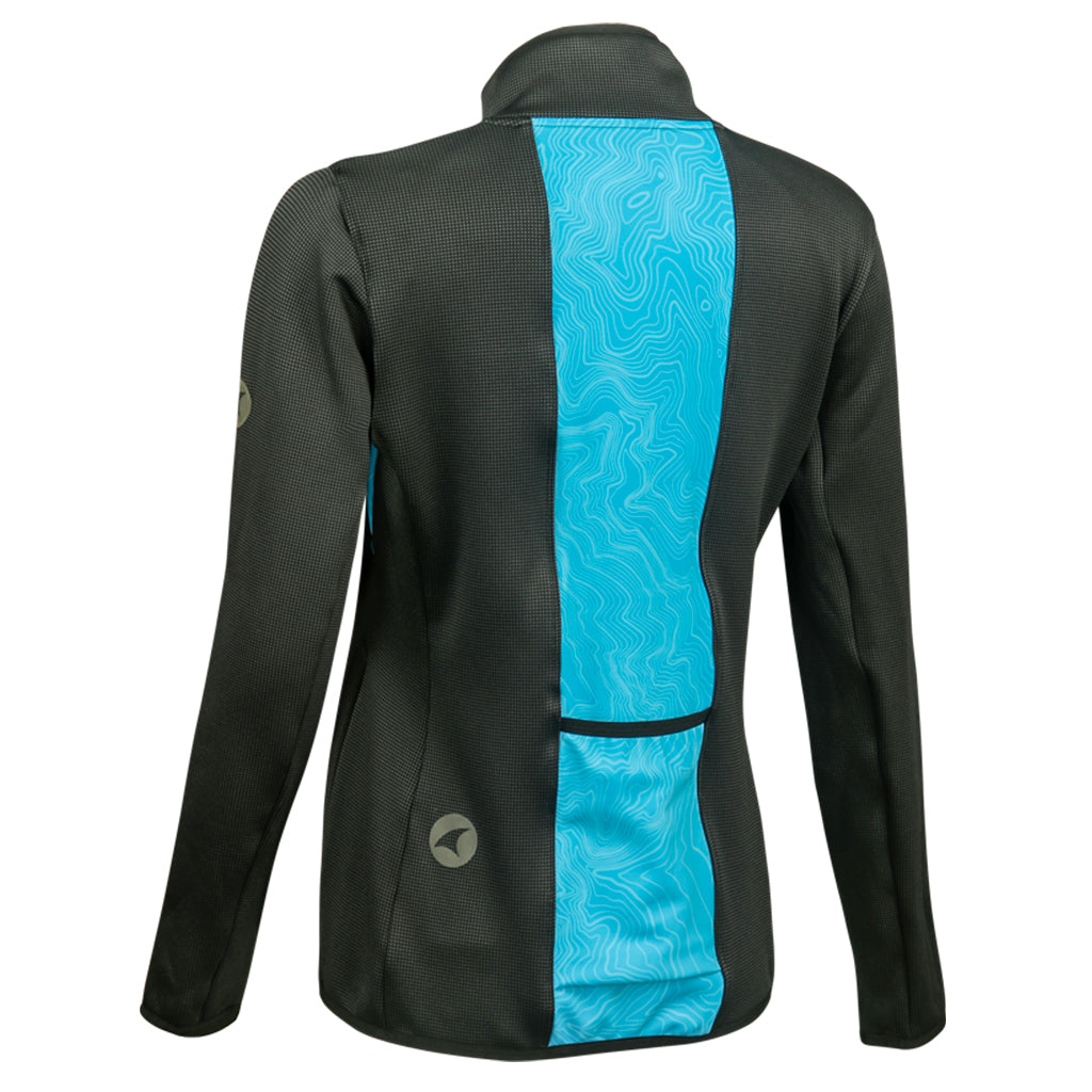 Women's Blue Cycling Track Jacket - Back View