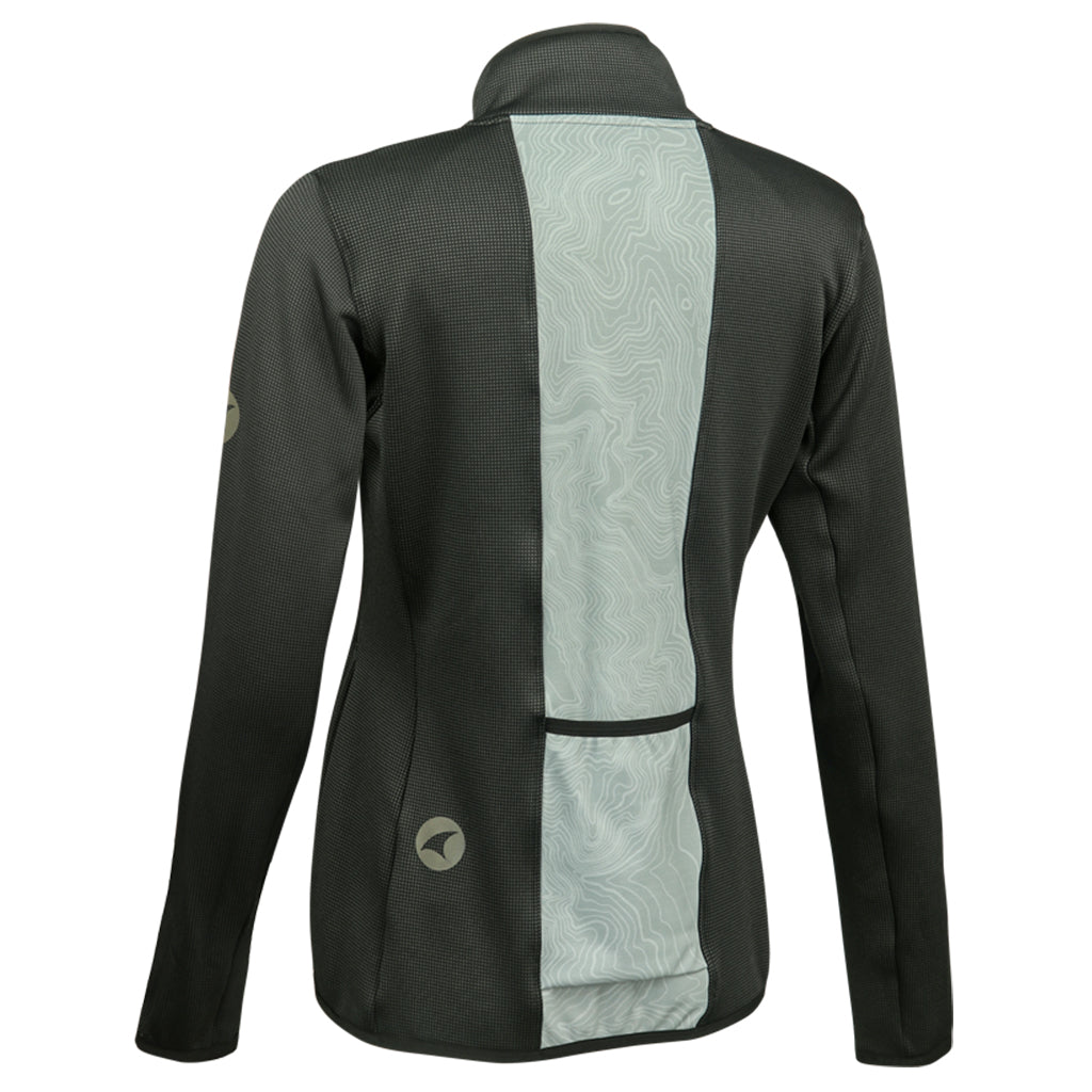 Women's Light Grey Cycling Track Jacket - Back View