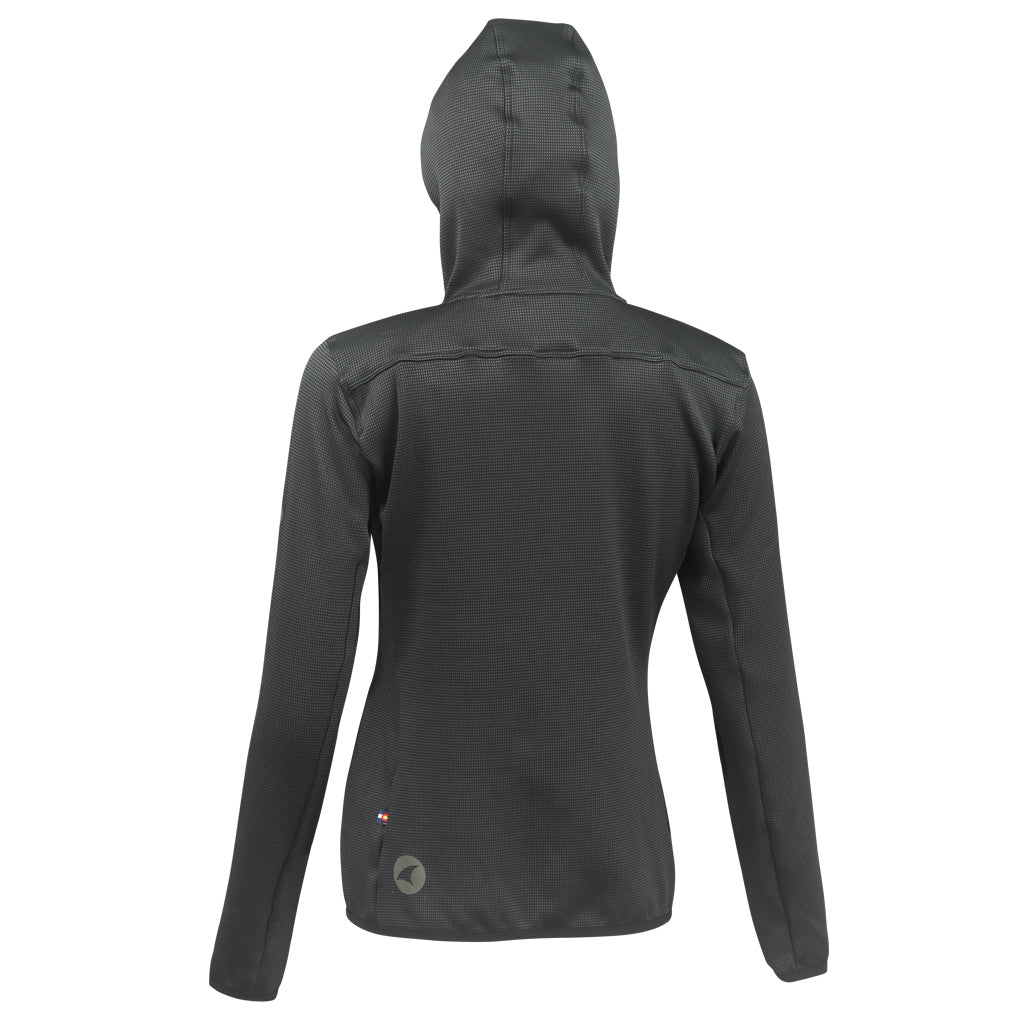 Women's Blue Full Zip Cycling Hoodie - Back View