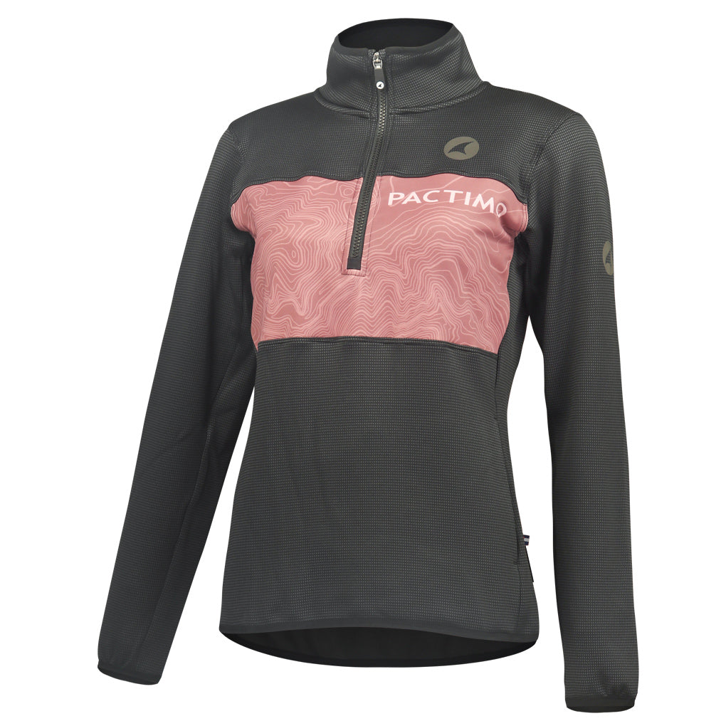 Women's Light Pink Half Zip Pullover - Front View