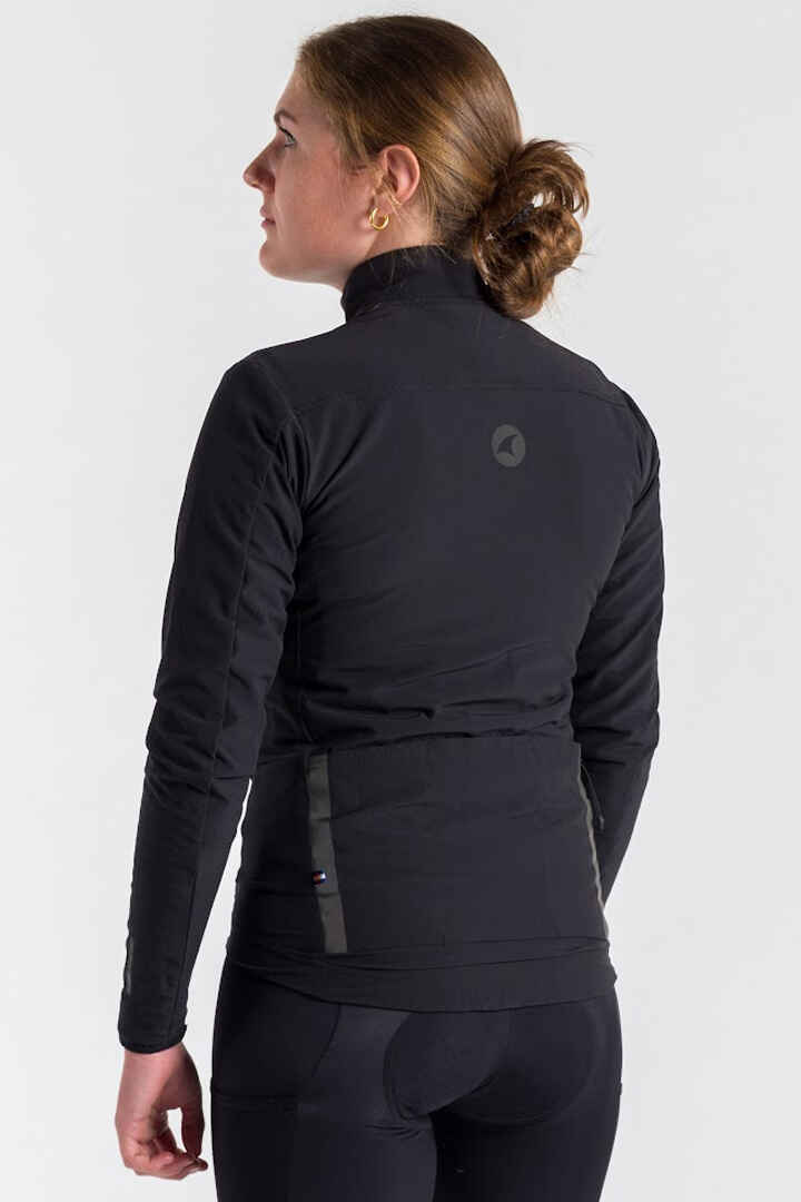 Women's Black Thermal Cycling Jacket - Back View