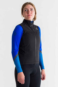 Womens Black Cycling Vest - Storm+ On Body Front View