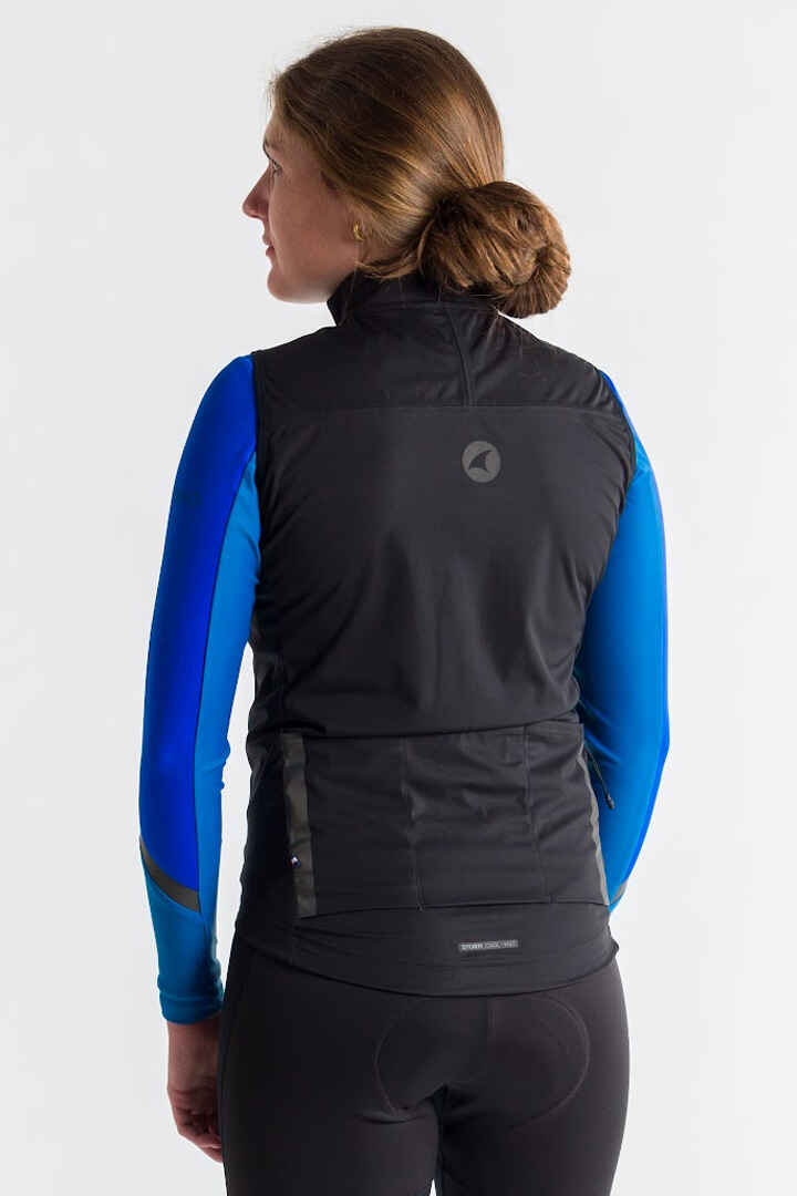 Womens Black Cycling Vest - Storm+ On Body Back View