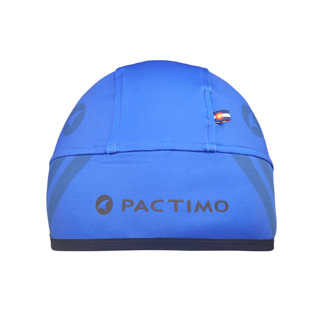 Blue Thermal Winter Cycling Cap for Wet Weather - Back View