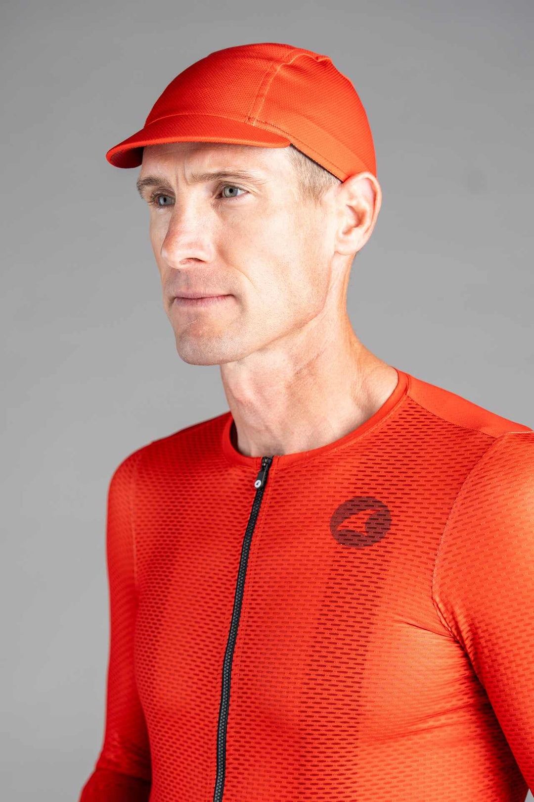 Red Cycling Cap - Side View