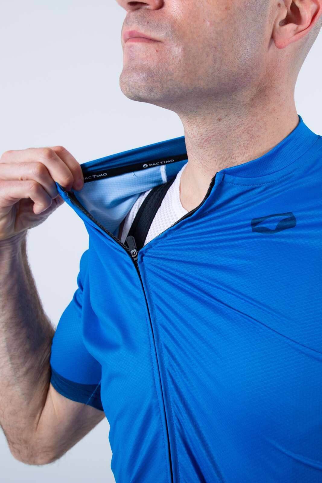 Men's Blue Ascent Cycling Jersey - Two-Way Zipper
