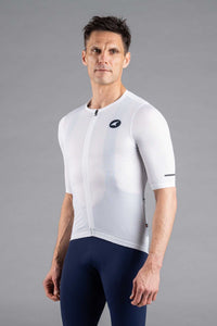 Men's White Summit Aero Mesh Cycling Jersey - Front View