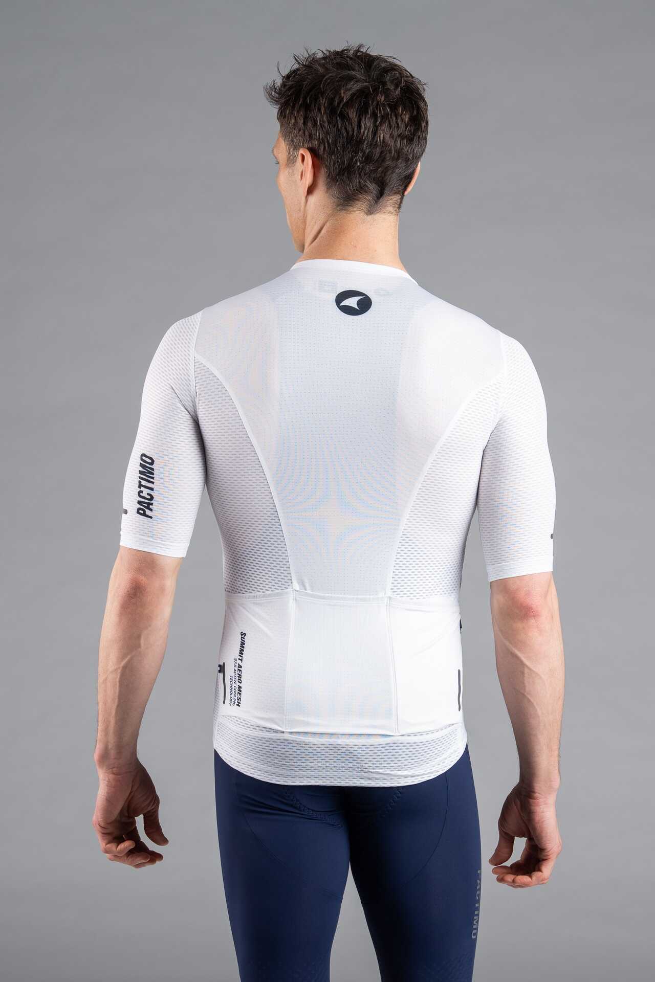 Men's White Summit Aero Mesh Cycling Jersey - Back View