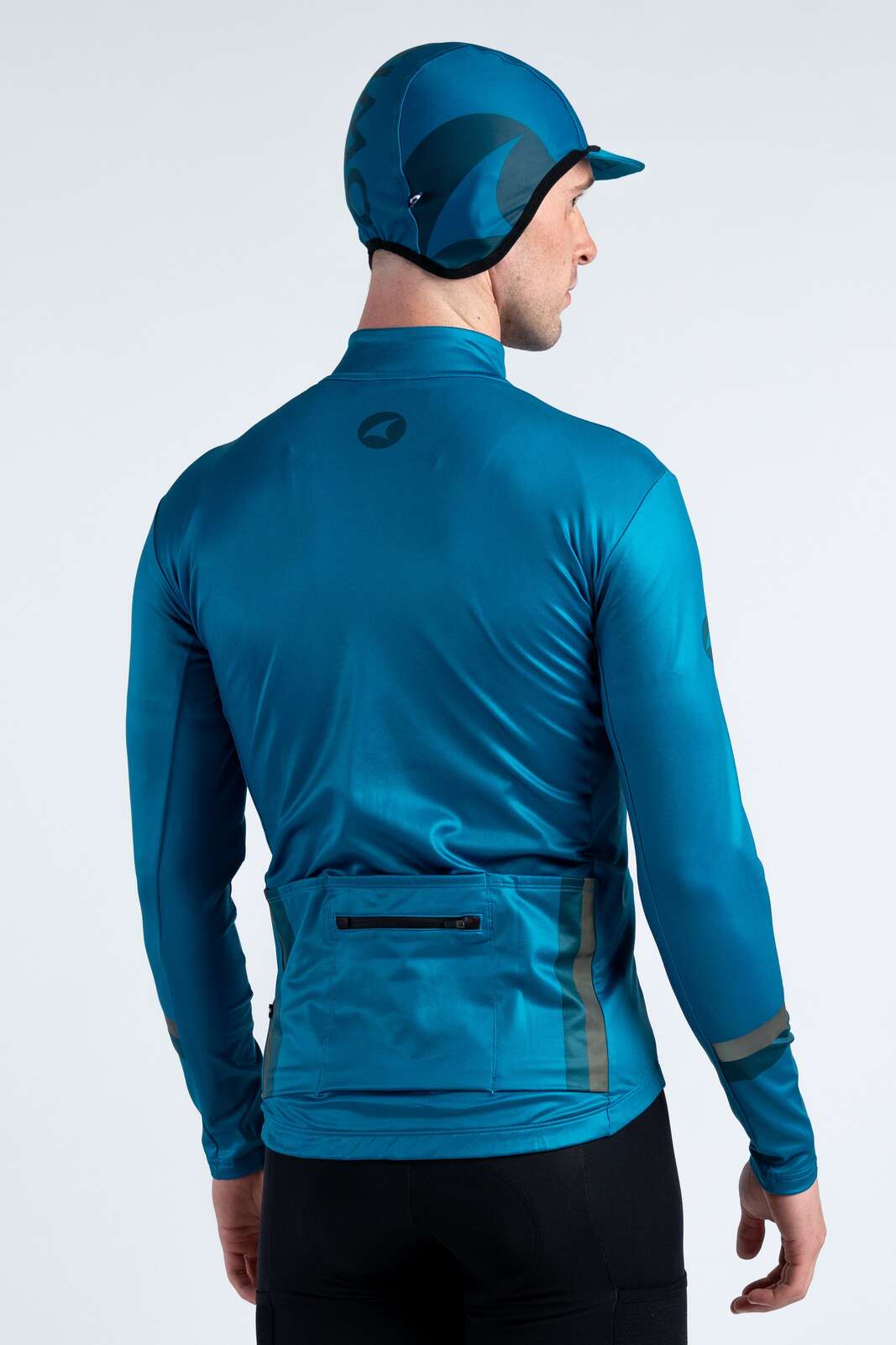 Teal Winter Cycling Cap - Alpine Thermal - Back View