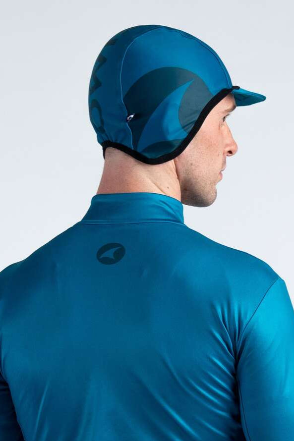 Teal Winter Cycling Cap - Alpine Thermal - Back View