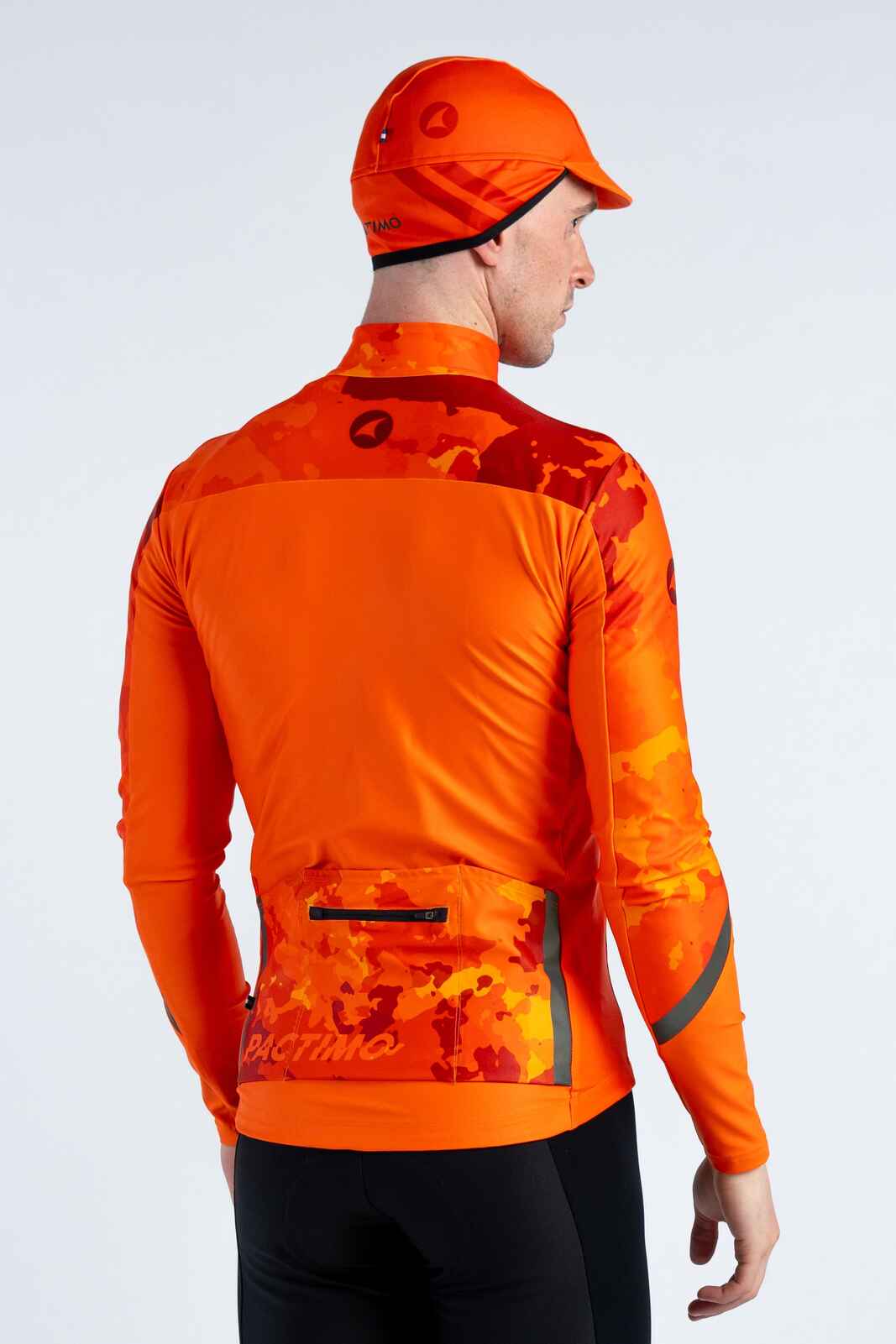 Red/Orange Winter Cycling Cap for Wet Cool Weather | Pactimo