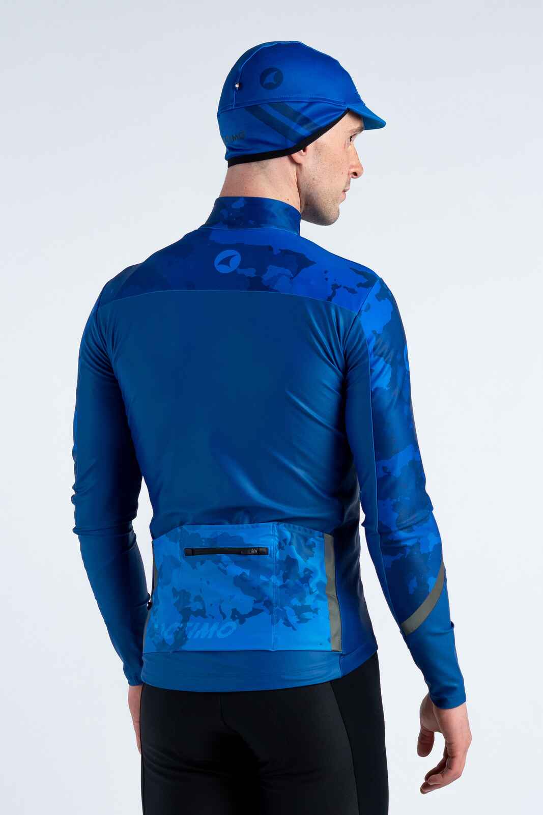 Men's Blue Thermal Water-Resistant Cycling Cap