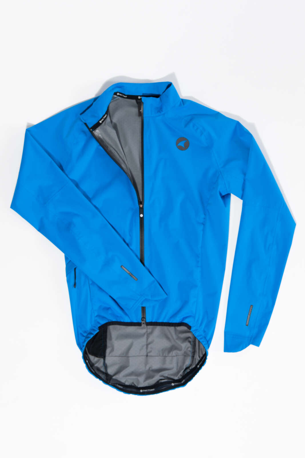 Men's Blue Waterproof Cycling Rain Jacket - Lay Flat