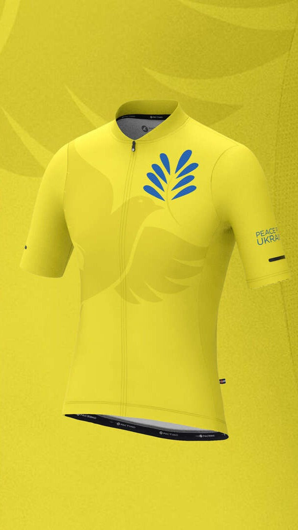 Peace for Ukraine Yellow Cycling Jersey