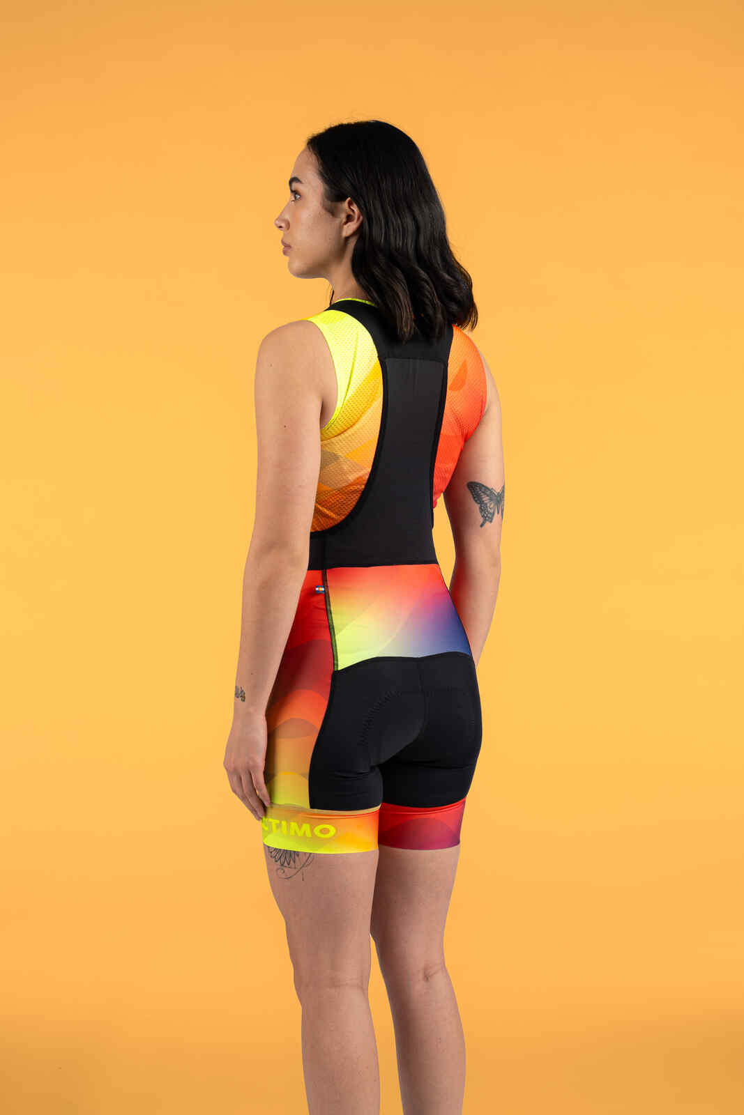 Women's PAC Ascent Vector Bib Shorts - Warm Fade Back View