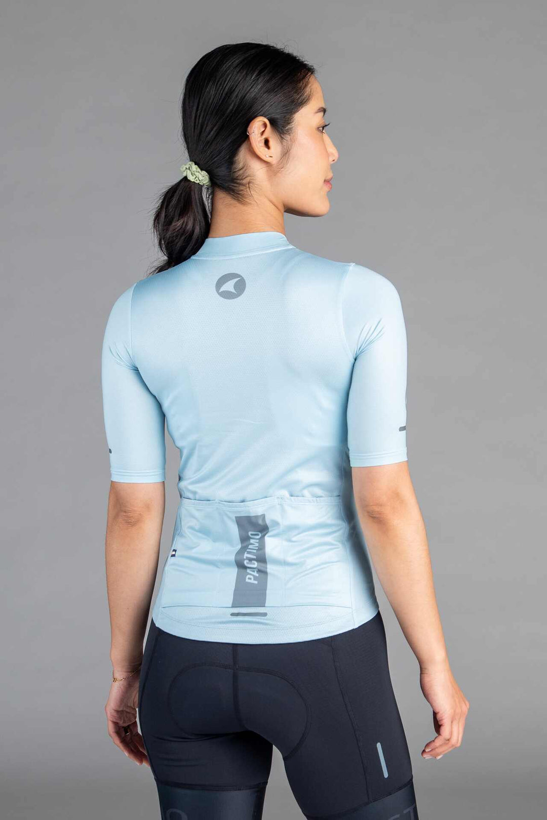Women's Light Blue Ascent Aero Cycling Jersey - Back View