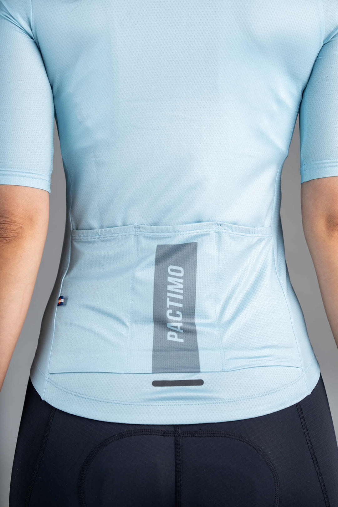 Women's Light Blue Ascent Aero Cycling Jersey - Back Pockets