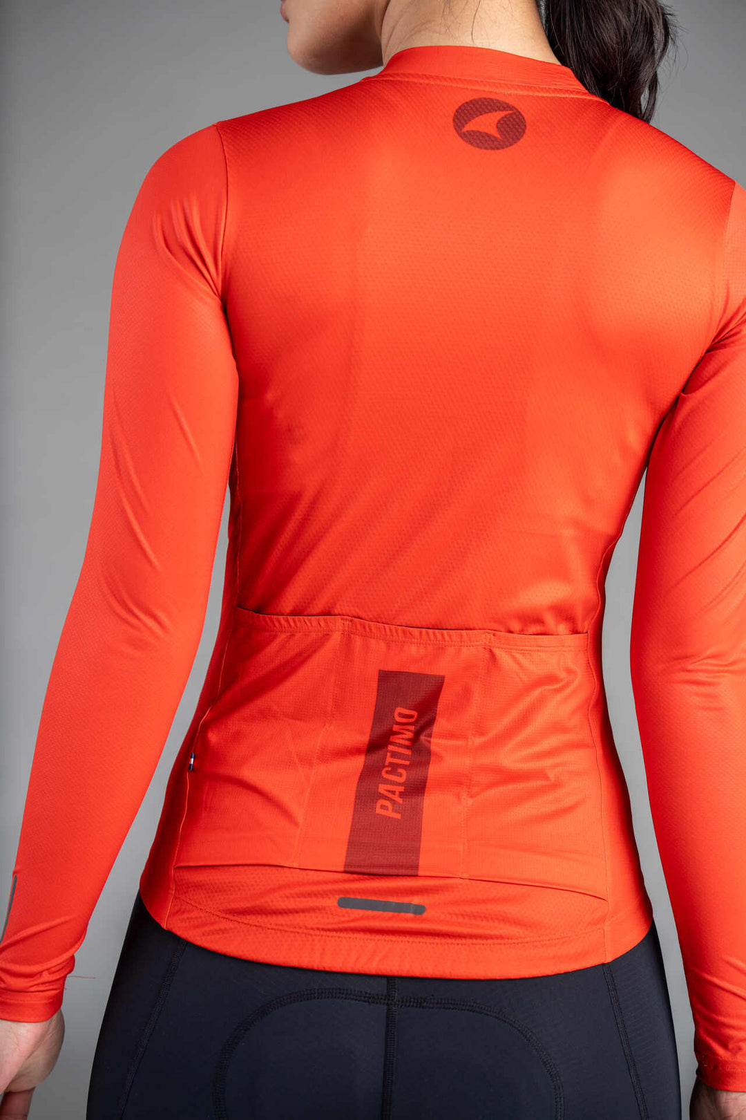 Women's Red Ascent Aero Long Sleeve Cycling Jersey - Back Pockets