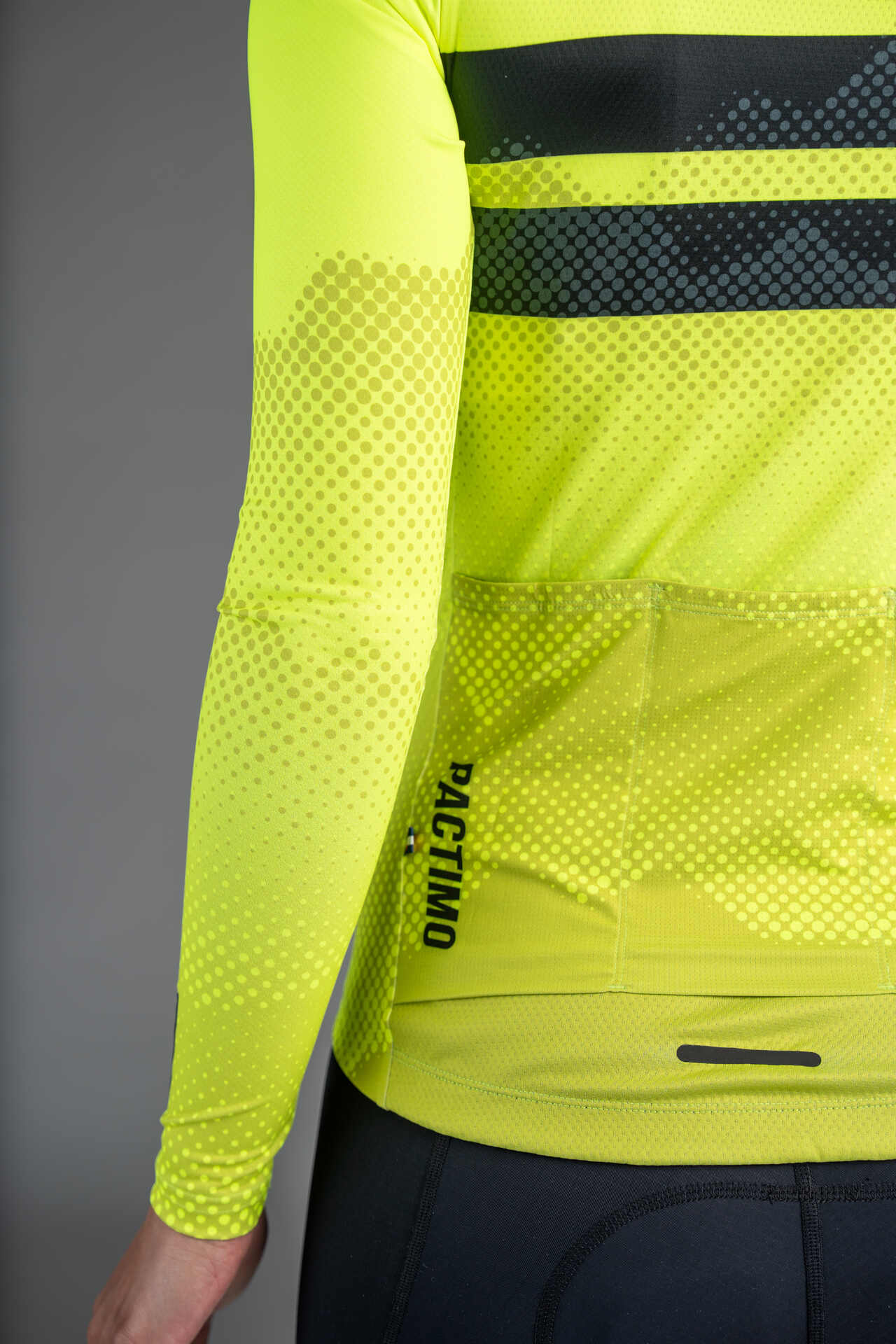 Women's High-Viz Yellow Ascent Aero Long Sleeve Cycling Jersey - Back Pockets