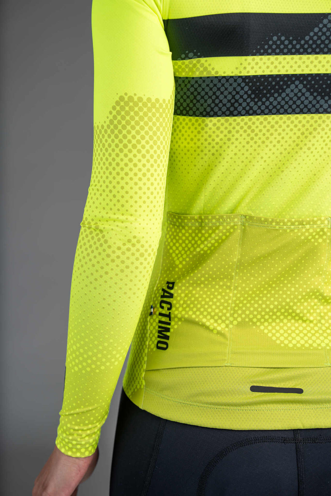 Women's High-Viz Yellow Ascent Aero Long Sleeve Cycling Jersey - Back Pockets