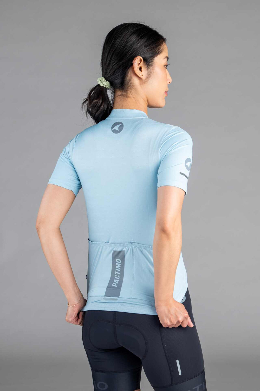 Women's Light Blue Ascent Cycling Jersey - Back View