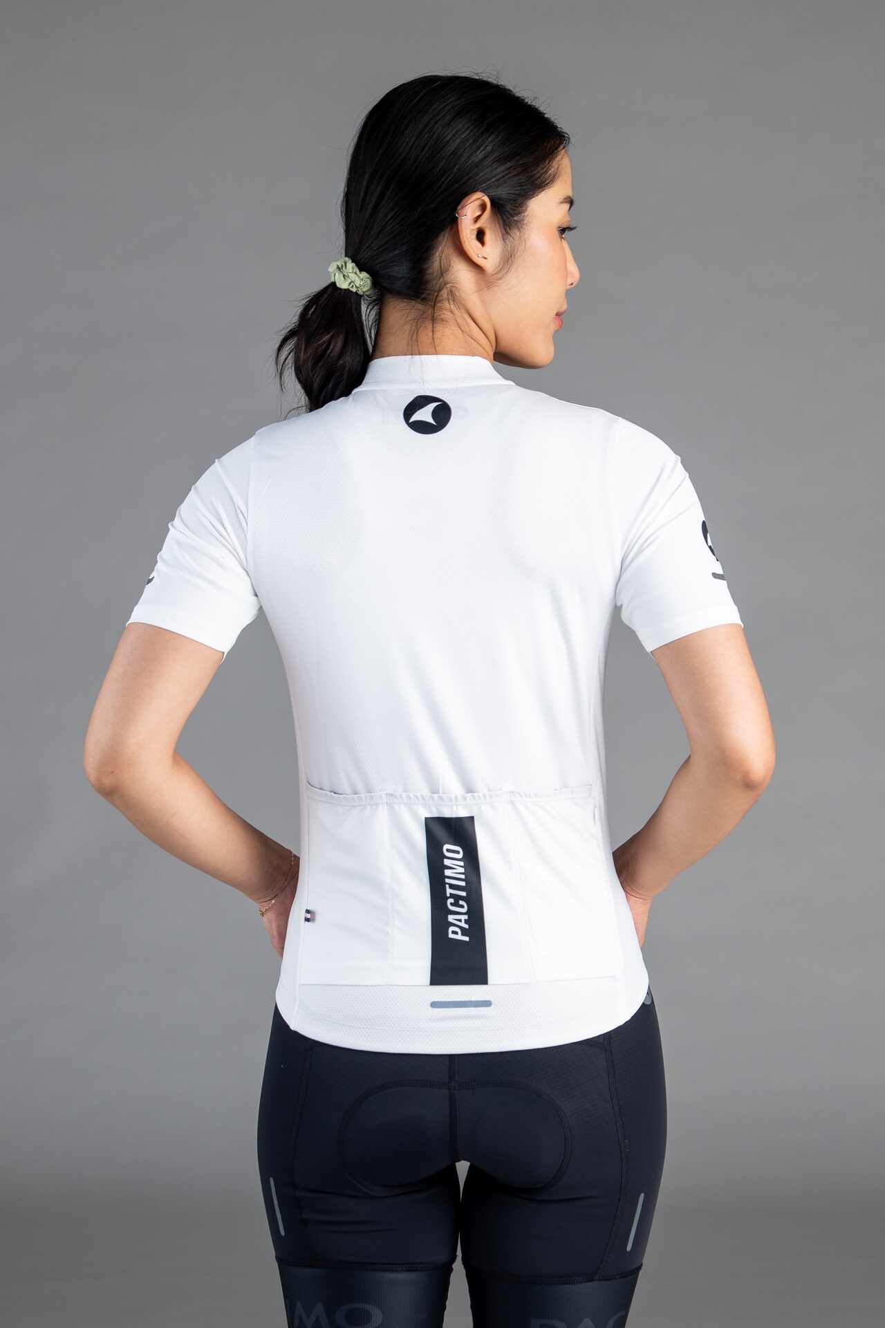 Women's White Ascent Cycling Jersey - Back View