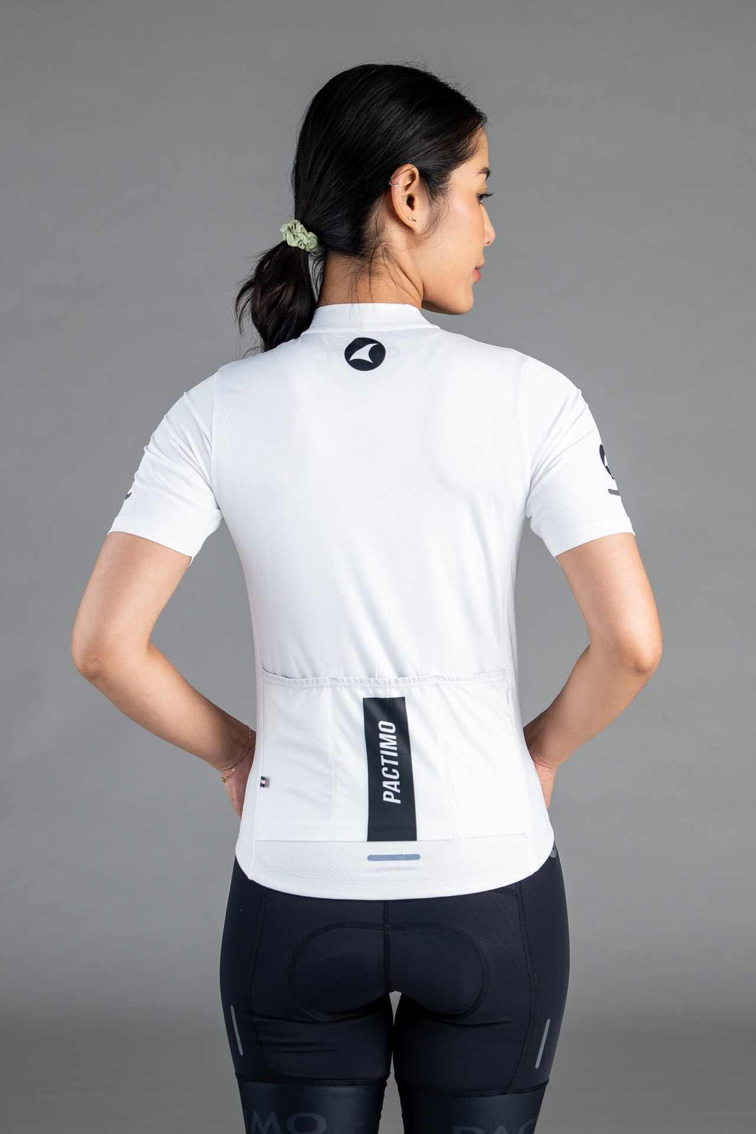 Women's White Ascent Cycling Jersey - Back View