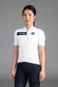 Women's White Ascent Cycling Jersey - Front View