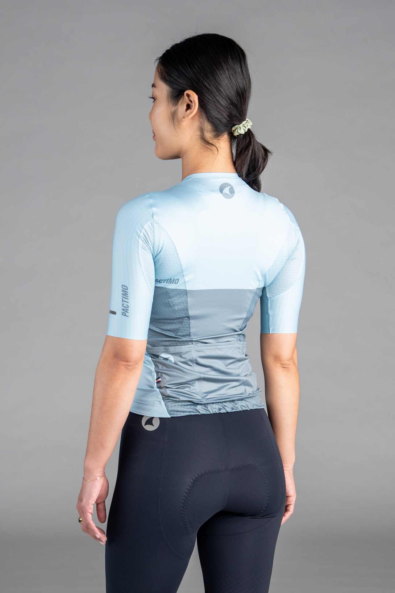 Women's Light Blue Flyte Cycling Jersey  - Back View