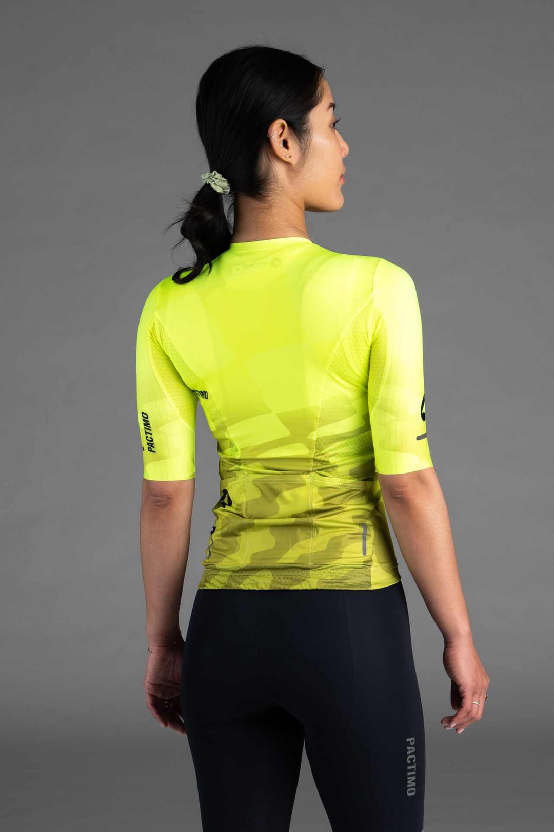 Women's High-Viz Yellow Flyte Cycling Jersey - Back View