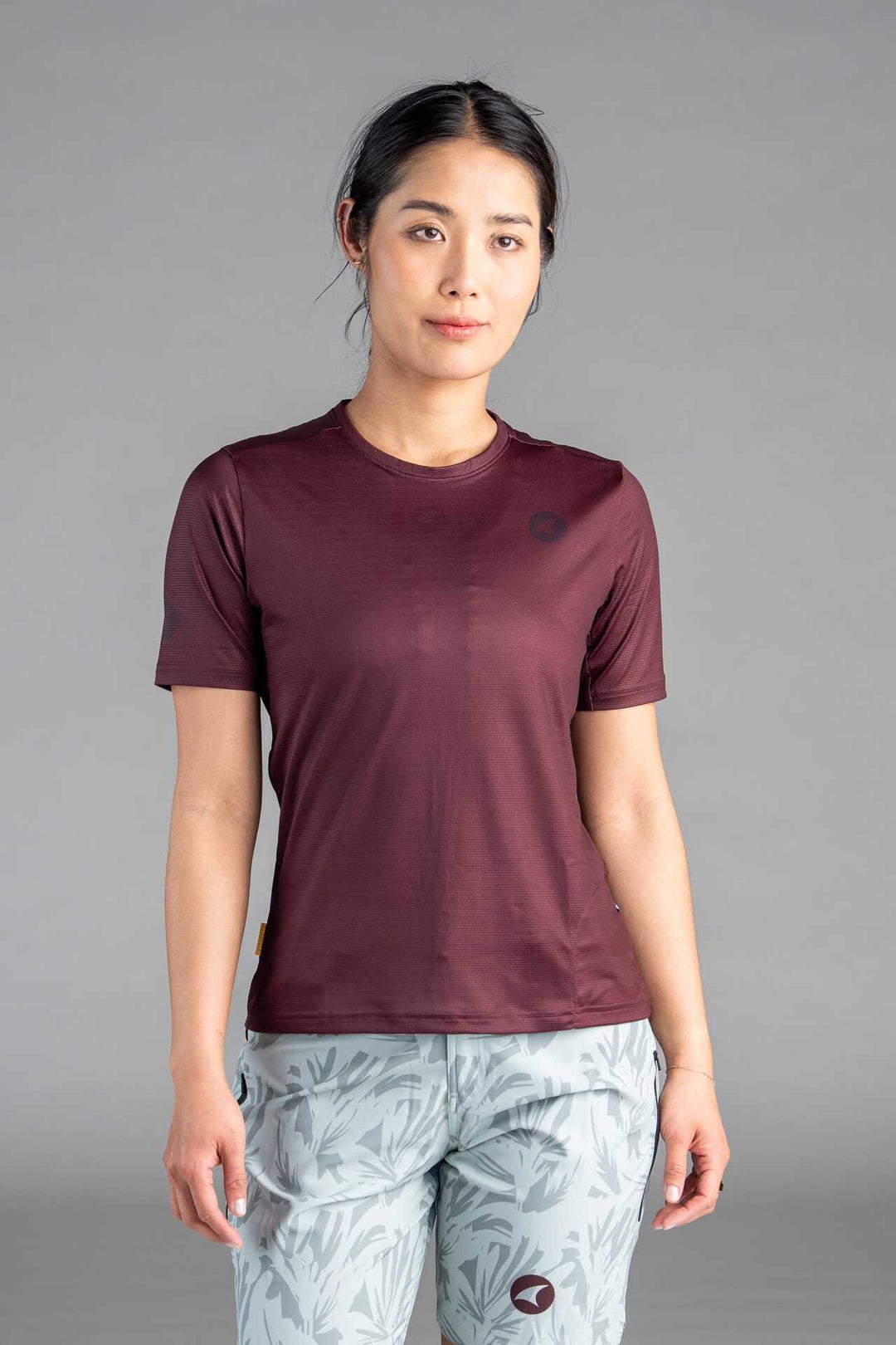 Women's Burgundy MTB Tee - Front View