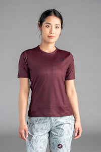 Women's Burgundy MTB Tee - Front View