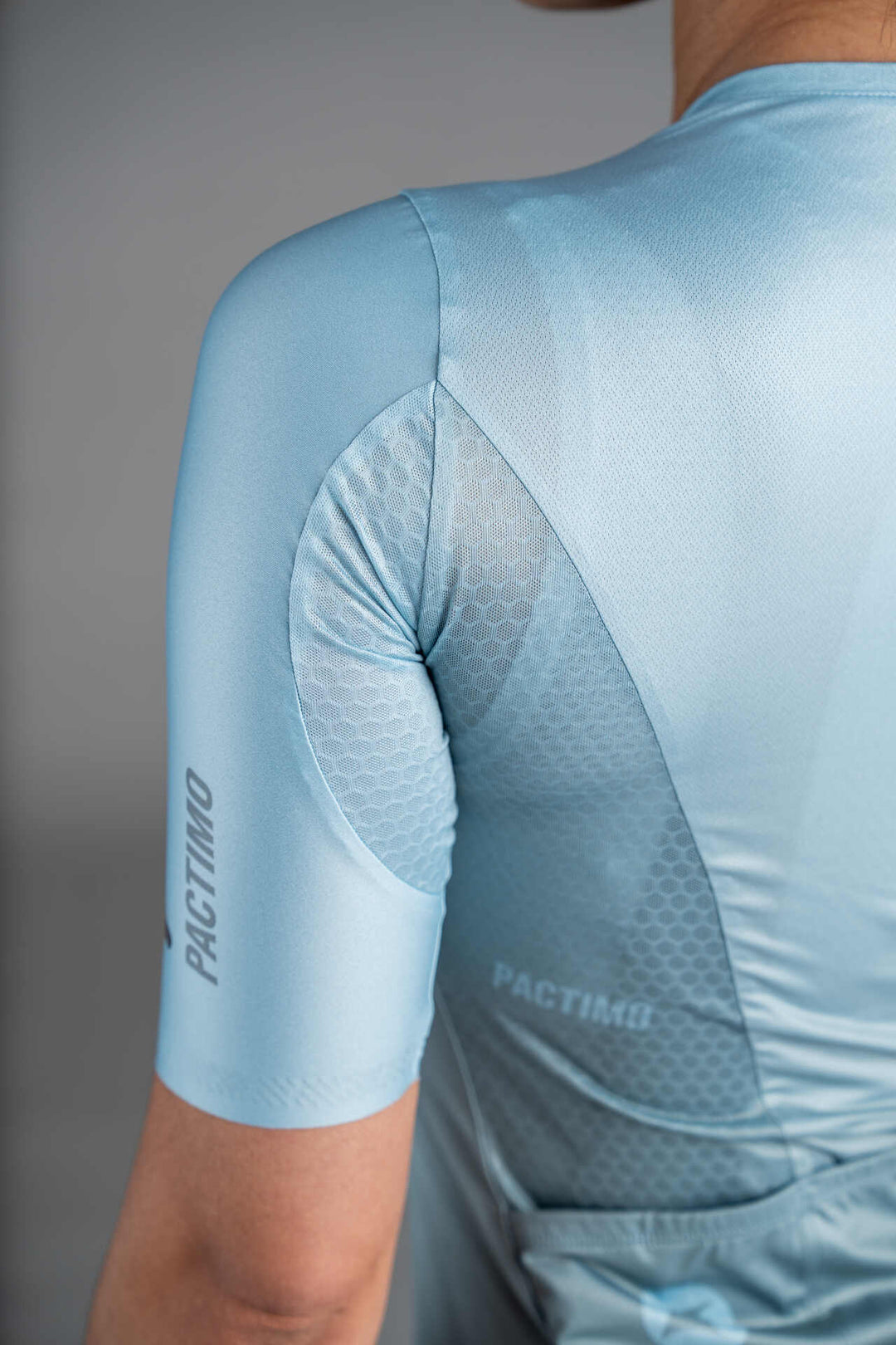 Women's Light Blue Summit Aero Cycling Jersey - Mesh Underarm