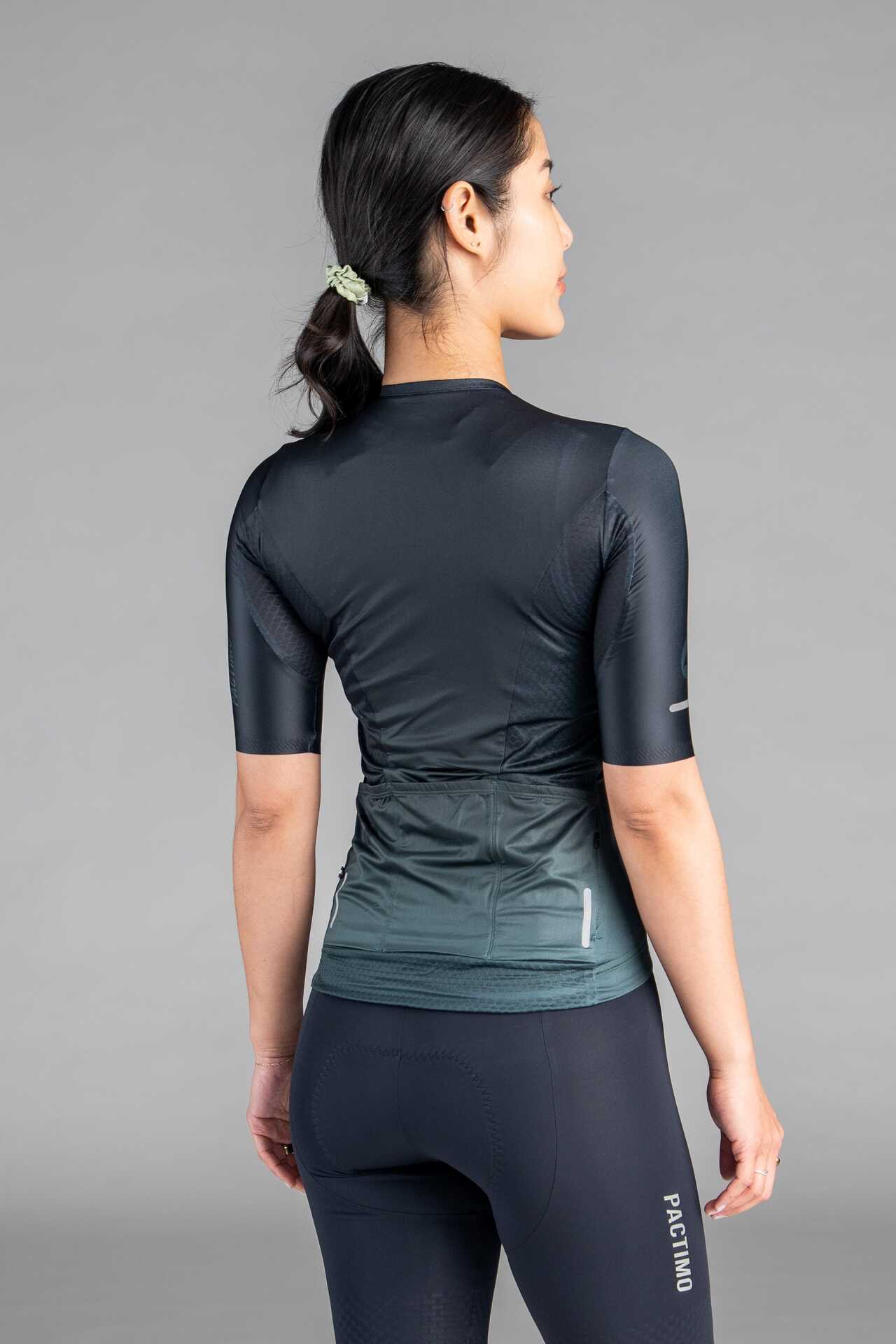 Women's Black Ombre Summit Aero Cycling Jersey - Back View