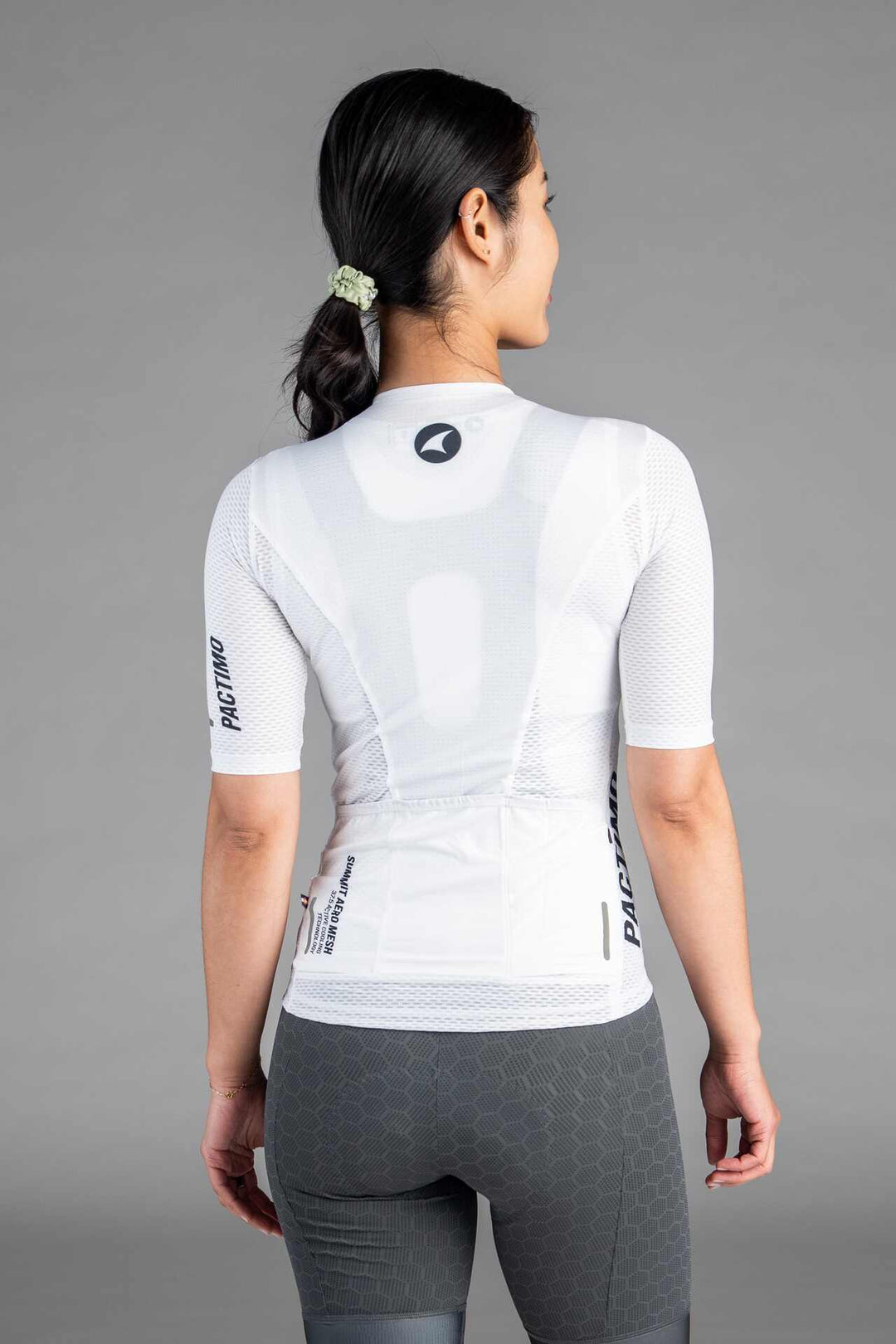 Women's White Summit Aero Mesh Cycling Jersey - Back View