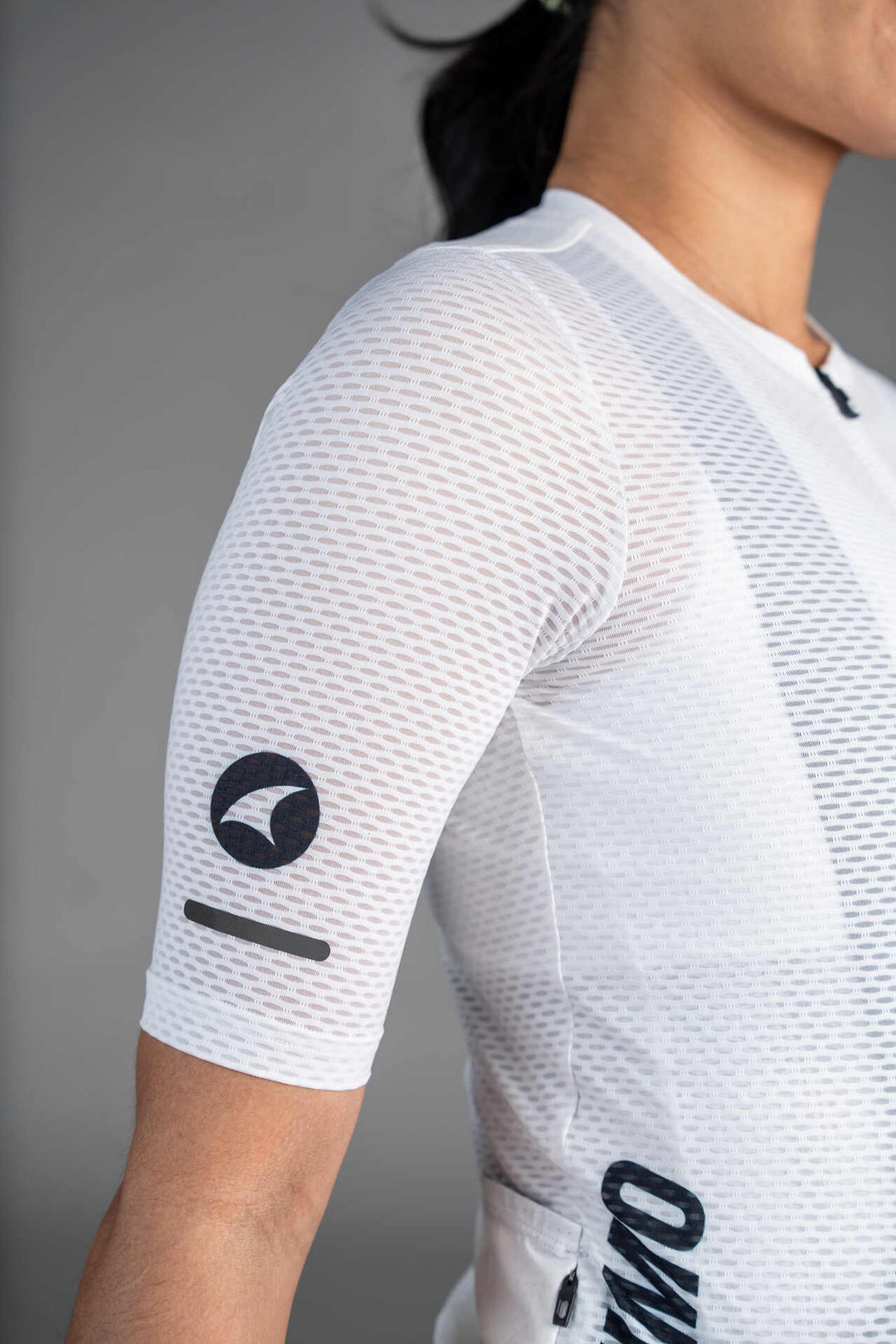 Women's White Summit Aero Mesh Cycling Jersey - Mesh Sleeves