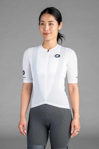 Women's White Summit Aero Mesh Cycling Jersey - Front View