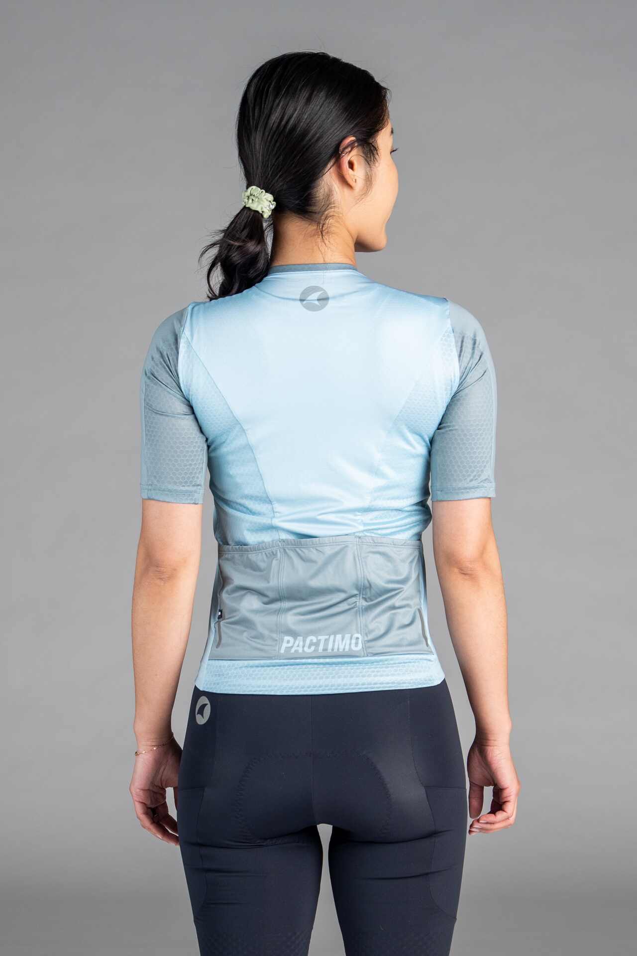 Women's Light Blue Summit Cycling Jersey - Back View