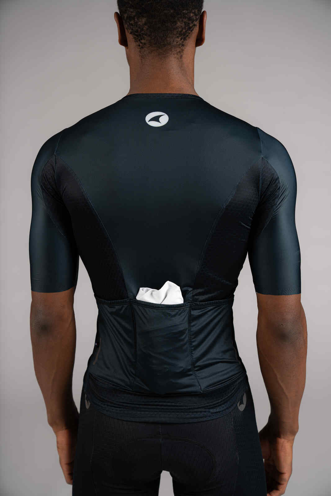 Men's White Packable Cycling Wind Vest - In Back Pocket