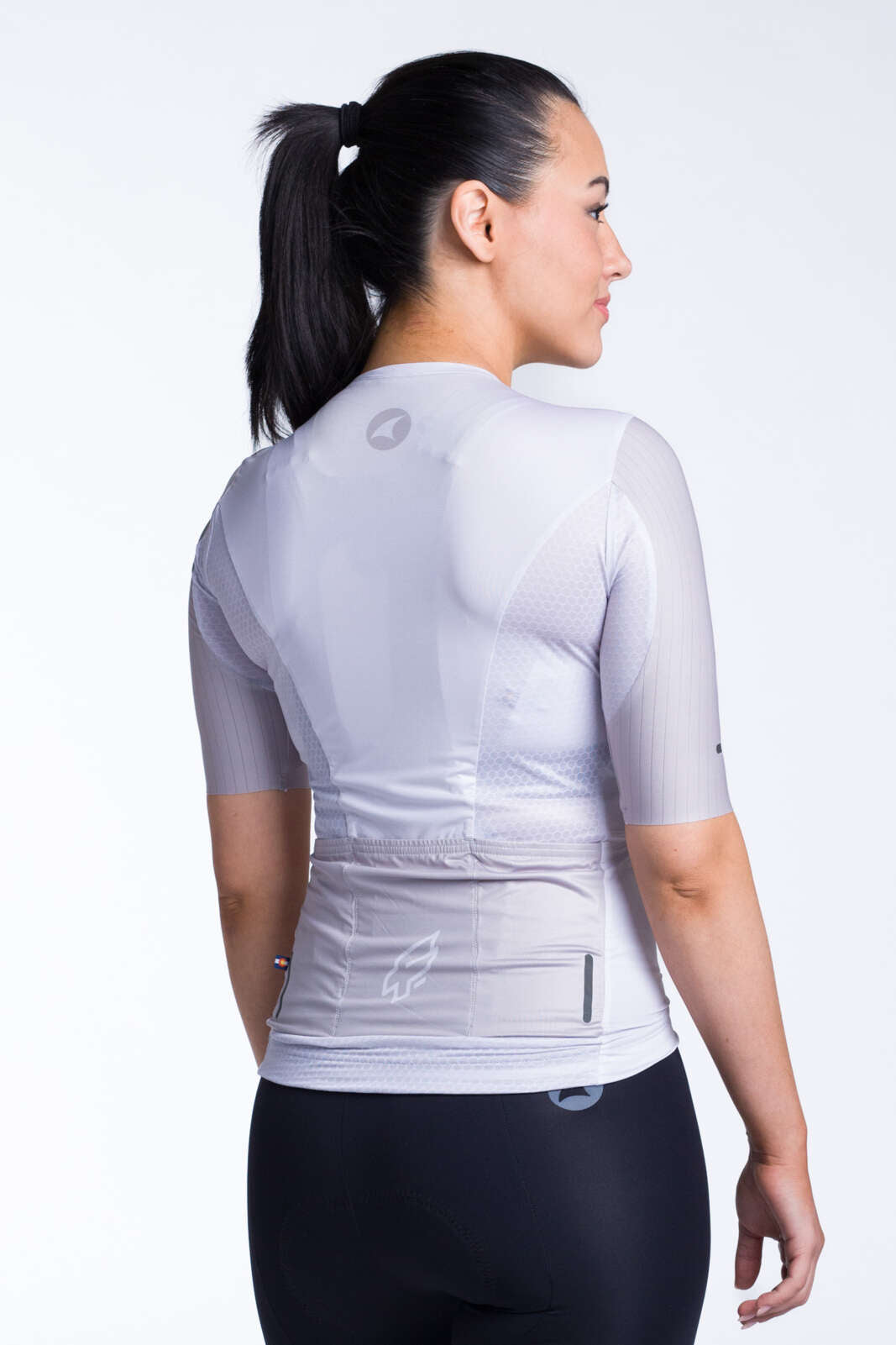 Women's White Aero Cycling Jersey - Flyte Back View