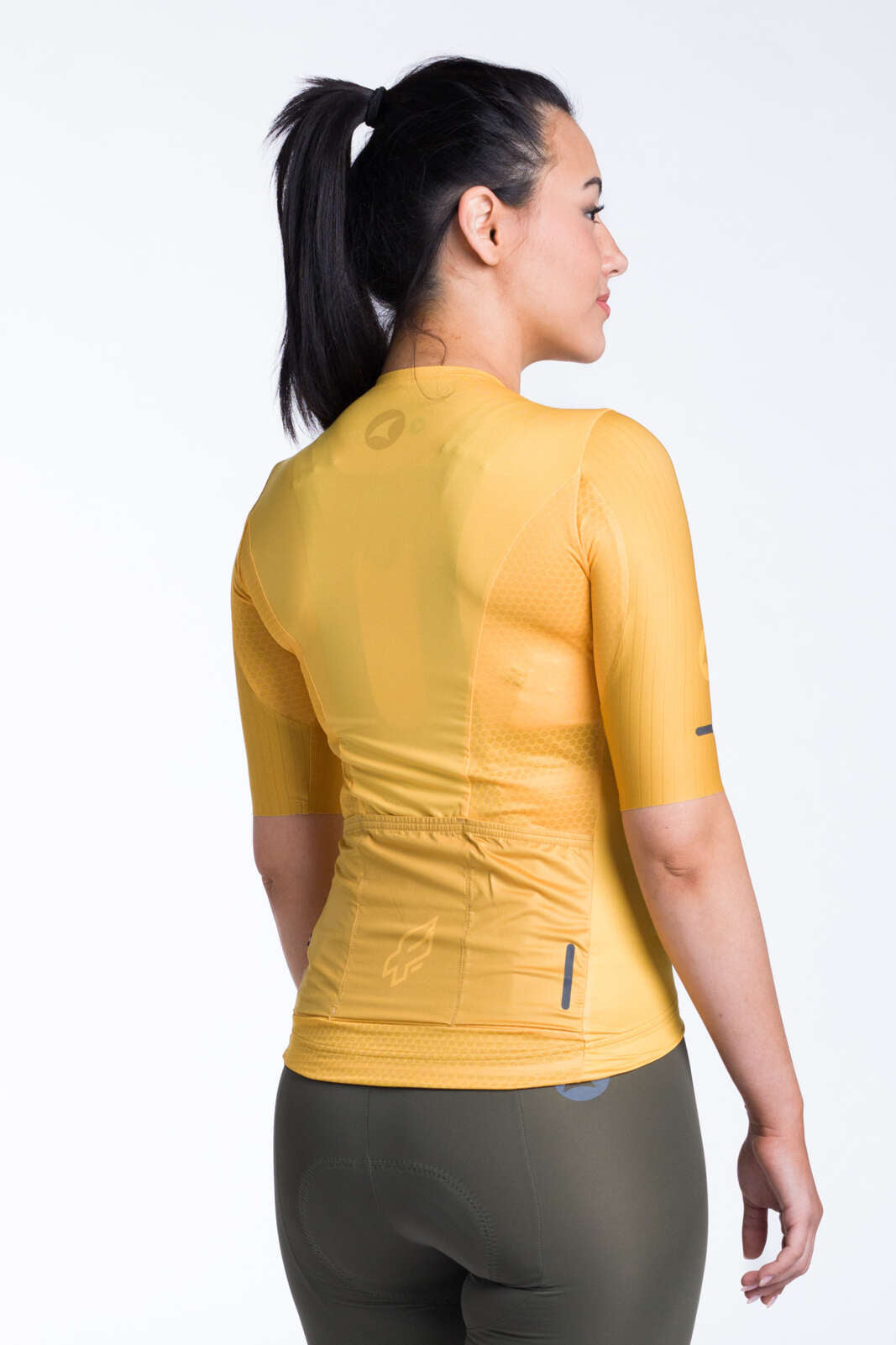 Women's Orange Aero Cycling Jersey - Flyte Back View