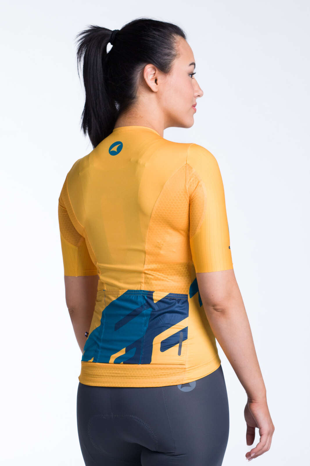 Women's Orange/Blue Aero Cycling Jersey - Flyte Back View
